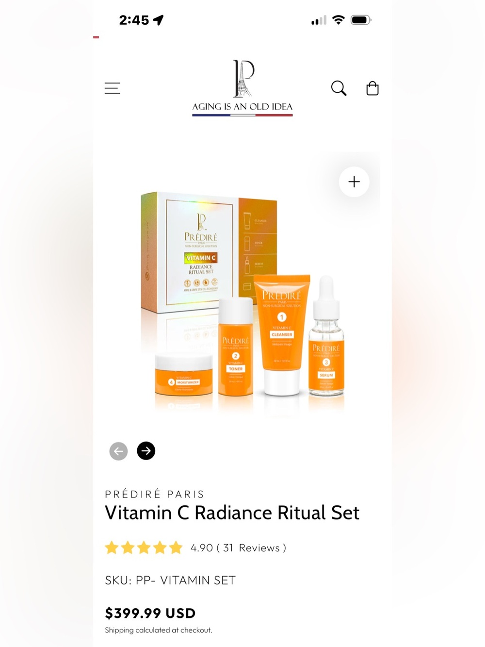 PRÉDIRÉ Paris Vitamin C Radiance Ritual Set — Orange